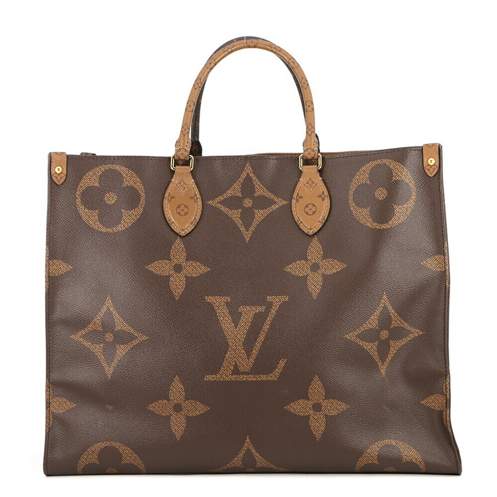 Louis Vuitton Monogram Reverse Giant On The Go Tote Bag Shoulder